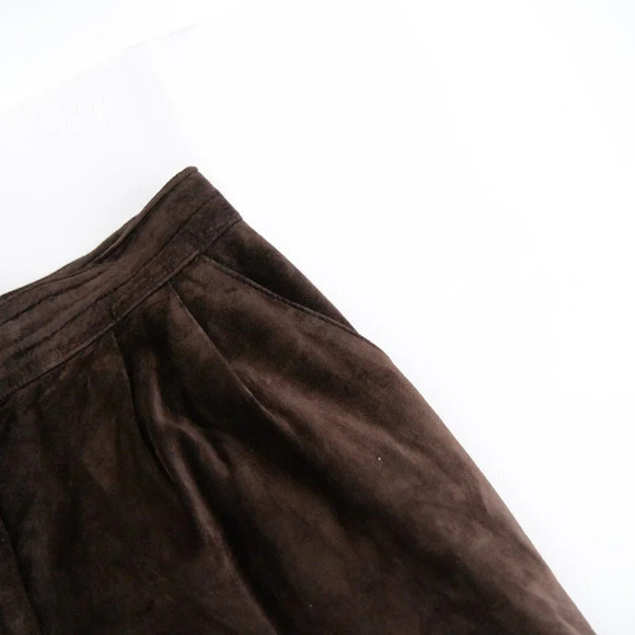 Vintage Danier Leather  Brown Suede Straight Leg Pants Size 14 - Picture 7 of 14